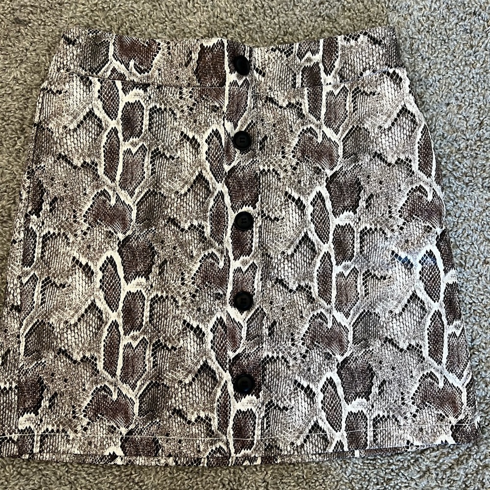 Faux Snake Skin Mini Skirt Womens Large